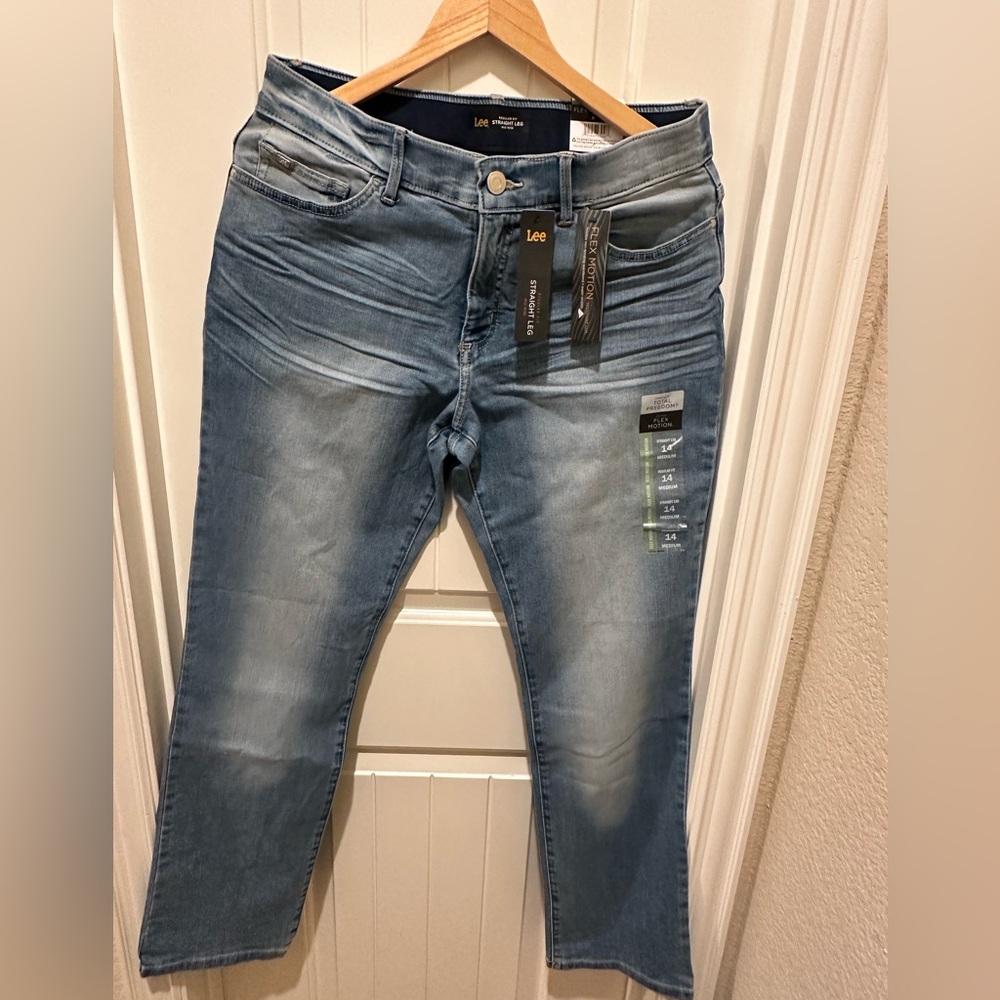 New LEE Ladies Regular Fit Straight Leg Denim Jeans Size 14